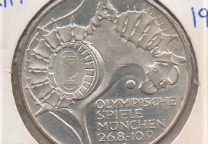 Alemanha(RFA) -10 Deutsche Mark 1972 G- prata