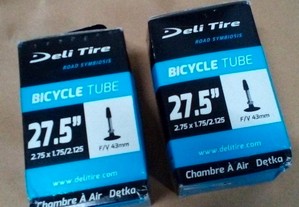 Câmara de ar bicicleta 27, 5x2.10 Deli Tire V.F Preço por unidade