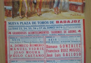 Cartaz grande tourada Badajoz 1979 touros Espanha