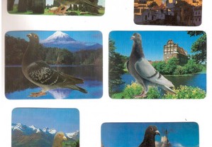 Coleção completa e numerada de 12 calendários sobre COLUMBOFILIA 1988