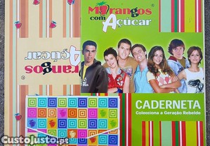 Caderneta Morangos com açúcar com poster e postais