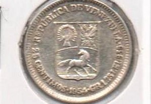 Venezuela - 25 Centimos 1954 - soberba prata