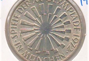 Alemanha(RFA) -10 Deutsche Mark 1972 D- prata