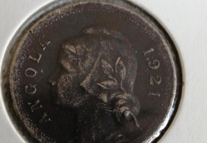 Moeda de 20 centavos de 1921 Angola