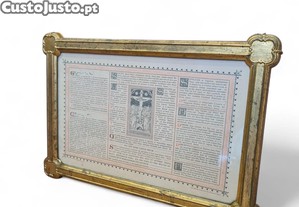 Quadro Litrgico Latim   Moldura Dourada Ornamental (33x48x1,5 cm)