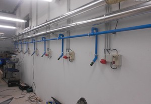 Instalação montagem rede ar comprimido