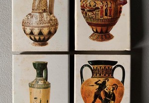 Conjunto de 4 Caixas de Fósforos Antigas - Cerâmica Grega
