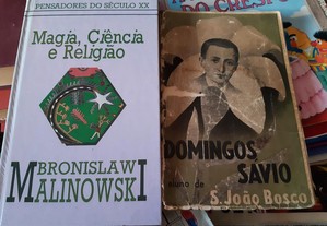 Obras de Bronislaw Malinovski e Domingos Sávio