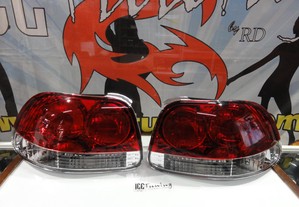 Faróis / farolins Honda CRX DEL SOL 92-97 Vermelho/Cristal