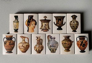 Conjunto de 11 Caixas de Fósforos Antigas - Cerâmica Grega
