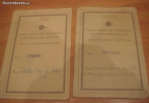 Cadernetas antigas caixa geral de depositos1939/46