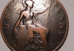 Moeda de 1 Penny 1899 Inglaterra da Rainha Victoria