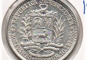 Venezuela - 2 Bolivares 1960 - soberba prata