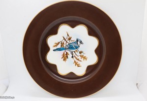 Prato 27cm Coleção Chocolate Vista Alegre Pássaro 1947 RARO