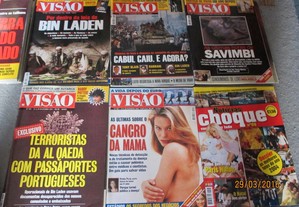 11 revistas Visão de 2001/02 e 1Notícias choque