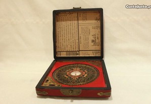 Antiga Bússola Náutica Chinesa Caixa Dragão Fénix