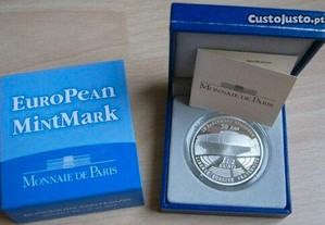 França 1,50 Euro 2008 prata proof Eurostar 50 Anos Parlamento Europeu