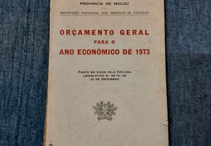 Macau-Orçamento Geral Para o Ano Económico de 1973