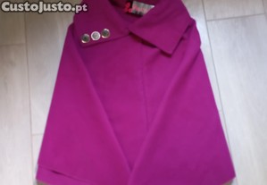 Casaco Estilo Capa   Cor Magenta