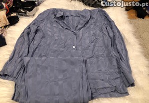 pijama calcas e camisa oysho azul tamanho m