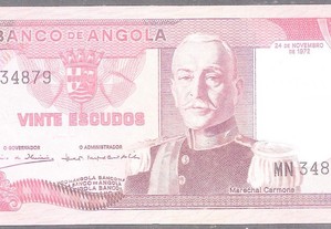 Nota Angola 20 Escudos 1972 Nunca Circulou