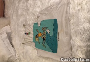 top branco com boneco hm tamanho l