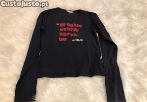 sweat azul escura com letras tamanho 12