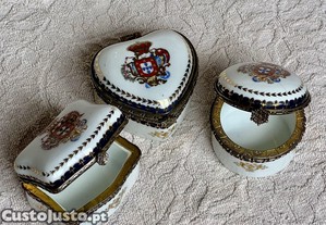 Lote 3 caixas de porcelana Portugal vintage