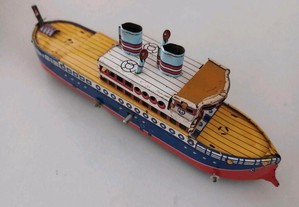Barco brinquedo de folha antigo