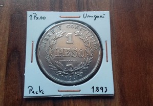 Moeda 1 Peso 1893 Uruguai