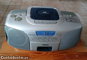 Rdio, leitor de cassete e de cd . Modelo CSD A100 marca Aiwa