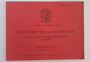 Christie's Collectors' Cars and Motorcycles Leilão 1979 Londres