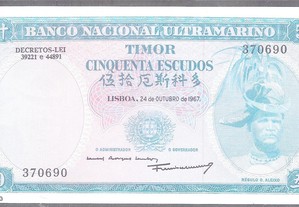 Nota Timor 50 Escudos 1967 Nao Circulada