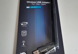 Adaptador Wi-Fi 2.4 GHz Wireless USB 300Mbps c Antena Novo
