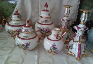 Conjunto 6 peças de decoração porcelana portuguesa