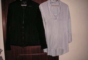 Camisa Blusa Túnica Zara e Casaco / Blusão Preto