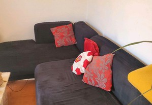 Sofa chaisse lounge preto