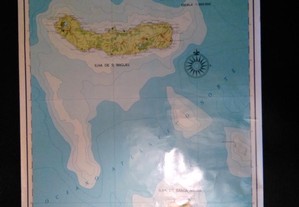 Mapa da região autónoma dos Açores - ilhas do grupo oriental