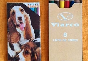 Caixa Cartão com 6 Lápis Cor. Cães.