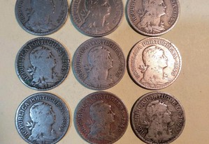 1 escudo 1945 alpaca - 13 moedas circuladas