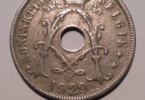 Moeda de 25 Centimes 1929 Bélgica