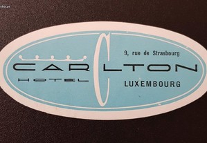 Hotel CARLTON Luxemburgo Rotulo Bagagem Original