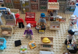 Supermercado em peças "lego" +7 bonecos