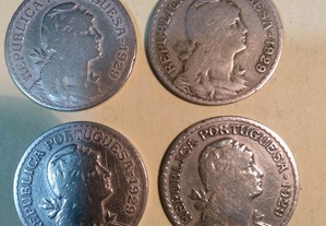 1 escudo 1929 - 4 moedas circuladas