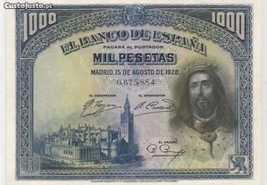 Espadim - Nota de 1.000 Pesetas de 1928 - Espanha
