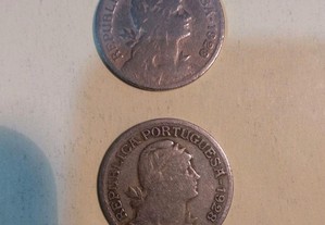 1 escudo 1928 - 2 moedas circuladas