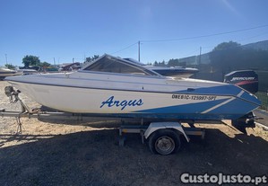 Barco Argus 535 C/ motor Mercury 75 hp 2 Tempos