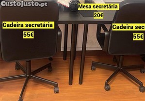Conjunto de Mesa/Cadeira Secretária + Lixeiras
