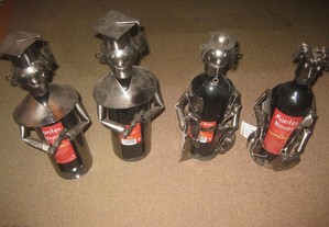 4 Figuras em Metal + Garrafa de Vinho/Novas!