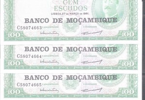 Notas Moçambique 100 Escudos 1961